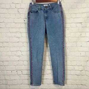 A Loves A Women's 25 Jeans Crop Denim Red Stripe Straight